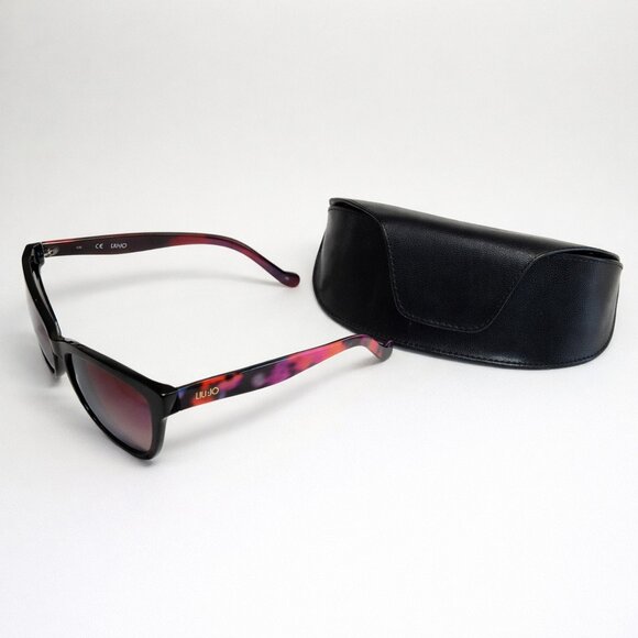 Liu Jo LJ629S Cat Eye Sunglasses Ebony Floral Temples Gradient Lenses main image 8